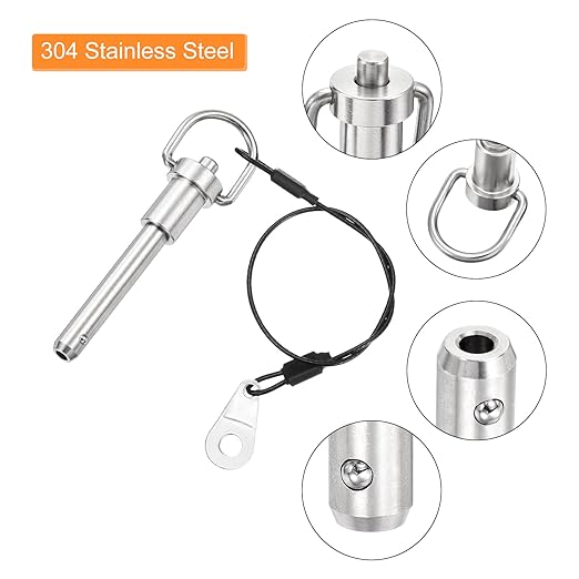 uxcell 2 Pcs Quick Release Pin, 5/16" x 1" (Dia. x L), Stainless Steel, Silver