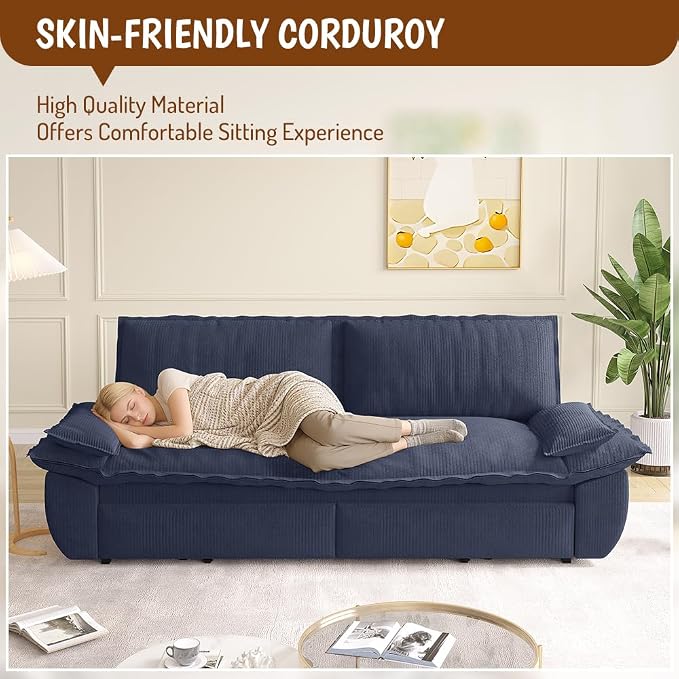 73.2" Sofa Bed Queen, 3-in-1 Pull Out Sofa Bed - Image 10