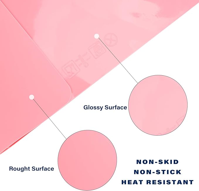 Gartful Makeup Mat for Vanity, 23.6"x15.7" Pink Silicone Mat, X-Large Silicone Sheet for Crafts, Art, Resin Epoxy, Jewelry Casting Molds, Reusable Nonstick Countertop Protector, Multipurpose Table Mat