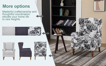 Coffee Table Armchair Set, High Back Reading Chair Solid Wood Side Table for - Image 3