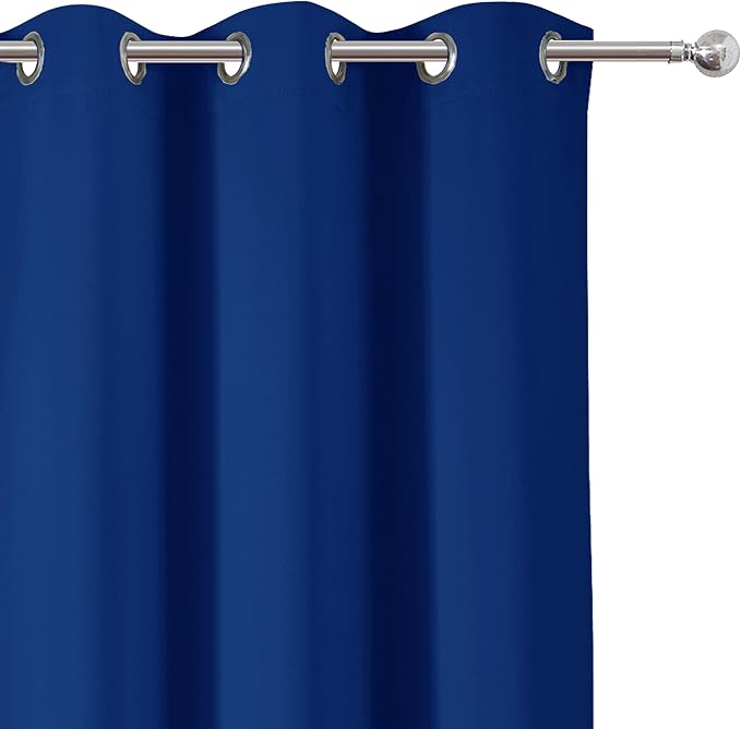 Blackout Curtains 38 x 84 inch/Royal Blue Curtains Set of 2 Panels/Thermal - Image 7