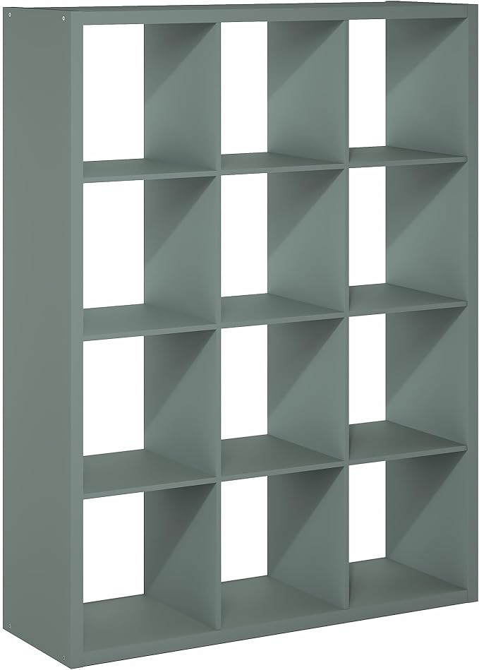 Furinno Cubicle Book Shelf, 12-Cube Bookshelf, Extra Thick Frame Reversible - Image 7