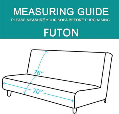 U-NICE HOME Futon Sofa Covers 68''Armless Couch Cover, Huntergreen/Sage | - Image 4