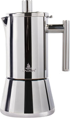 Stovetop Espresso Maker, 6Cup 10 oz Moka Pot, Stainless Steel Cuban and Italian Coffee Maker for Cafetera Cubana, Greca De Cafe Induction Stovetop Compatible, Coffee Gift for Home Travel