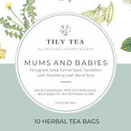 Tily Tea Mums and Babies Herbal Tea - Postnatal Lactation Tea - Caffeine Free - Suitable for Breastfeeding Mothers - 10 Plastic-Free Tea Bags