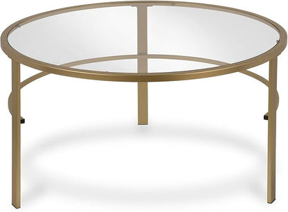 Henn&Hart Round Nested Coffee Table in Brass, Coffee Table coffee tables - Image 5