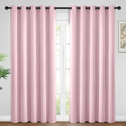 Yakamok Room Darkening Curtains 62x84 inch Long Pink-Living Room | 2 panels by Yakamok