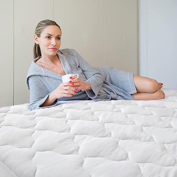 Cot Mattress Pad Waterproof 2 Pack, Quilted Cot Size Mattress Pads Cover 30" X - Image 7