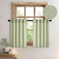 MIULEE Sage Green Kitchen Curtain 36 Inch Length 2 Panels Farmhouse | Textured by MIULEE