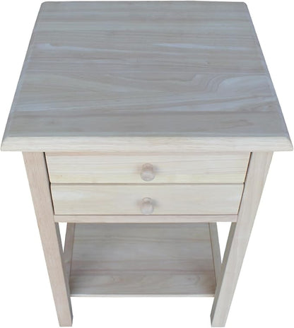International Concepts, 25.6"H Rectangular Lamp/ End/ Side Table, 2 Drawers - Image 9