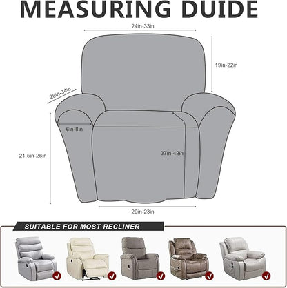 ANARACHON Recliner Chair Covers Leather Like, 4 Pieces Recliner Cover - Image 3