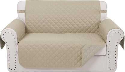 Reversible Loveseat Couch Sofa Covers, Sand/Beige | Loveseat Covers by LuxshareHome