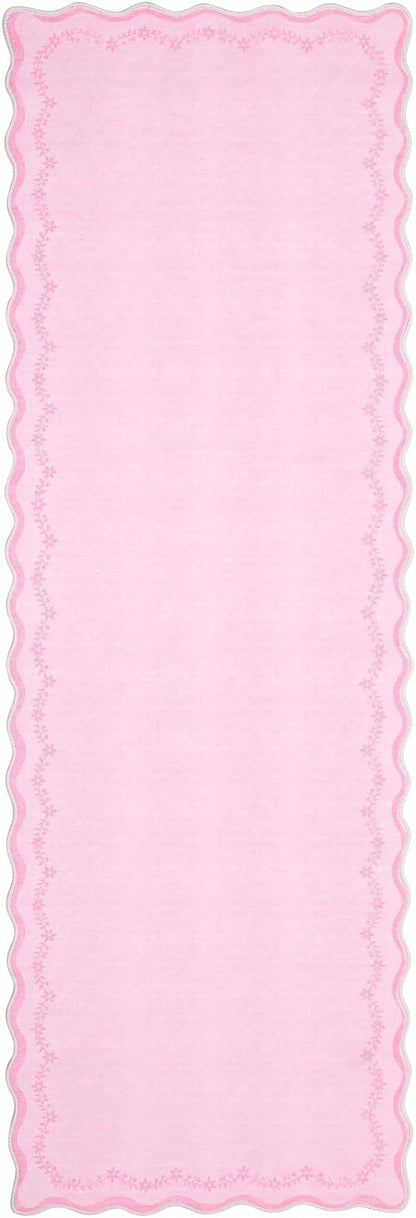 GarveeHome 2.5x8 Scalloped Washable Runner Rug Non Slip Hallway Kitchen Rug | - Image 5
