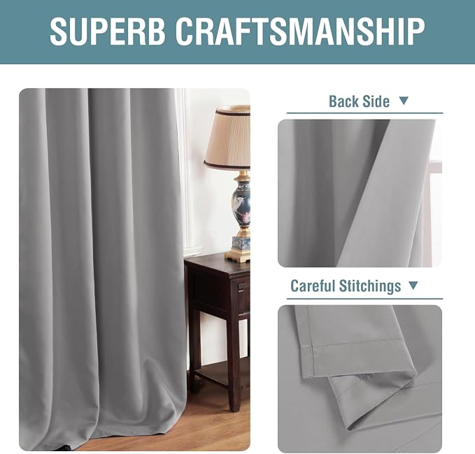 H.VERSAILTEX Blackout Room Darkening Thermal Insulated Grommet Window Curtains - Image 3