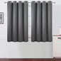Blackout Curtains 66 x 54 Inch Long Frost Grey Curtains Set of 2 Panels Room by Lemomo