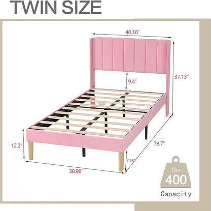AGARTT Upholstered Platform Bed Frame Twin Size - Image 2