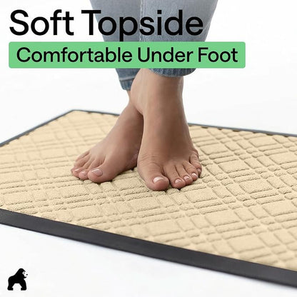 GORILLA GRIP 100% Waterproof All-Season WeatherMAX Doormat, US Designed Natural - Image 8