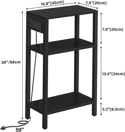 TUTOTAK Narrow Side Table with Charging Station, Small End Table with USB Ports - Image 3