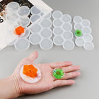 4Pcs Set 32-Cavity Resin Circle Molds, Flat Round Keychain Silicone Mold, Magnet Mold, Earrings Mold, Pendant Silicone Mold for Resin(2in, 1.75in, 1.5in, 1.25in)