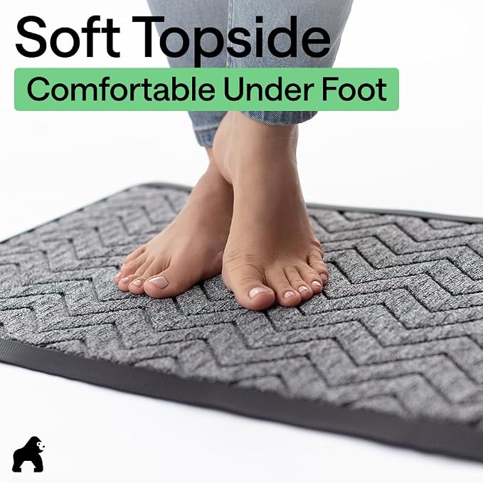 GORILLA GRIP 100% Waterproof All-Season WeatherMAX Doormat, Durable Natural - Image 9