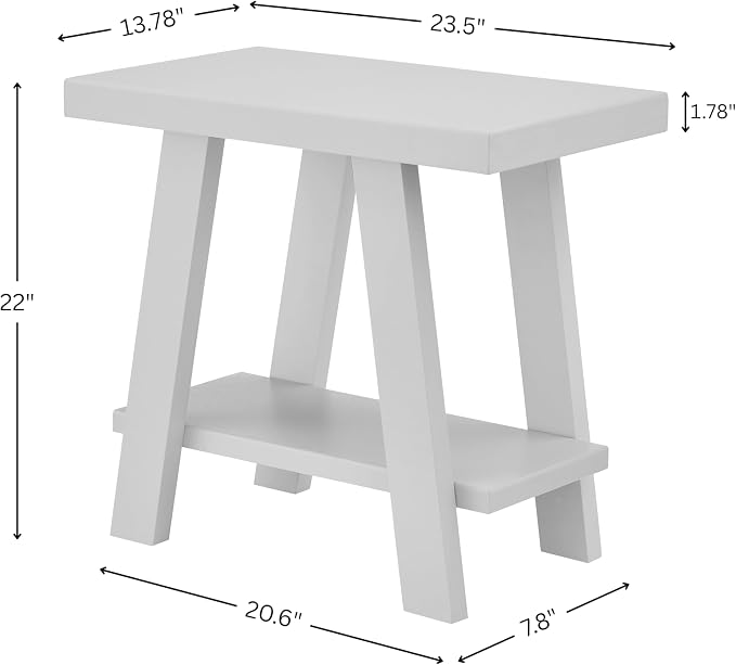 Roundhill Furniture Athens Contemporary Wood Shelf Side Table in Teal - Image 2