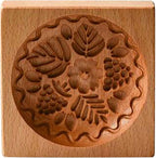 Wooden Cookie Biscuit Mold, 3D Baking Mold, Embossing Craft Decorating Baking Tool, Suitable for Halloween Thanksgiving Christmas Kitchen DIY (Grapes 10 * 10 * 2)