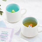 Mouse Ceramic Cup Hidden 3D Animal Inside Mug,12 oz Cute Cartoon Handmade Figurine Mugs,Christmas Birthday Surprise for Friends Family or Kids (Mouse)