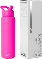 Simple Modern Water Bottle with Straw Lid | Vacuum Insulated Stainless Steel Metal Thermos | Reusable Leak Proof BPA-Free Flask for Sports Gym | Summit Collection | 30oz, Raspberry Vibes