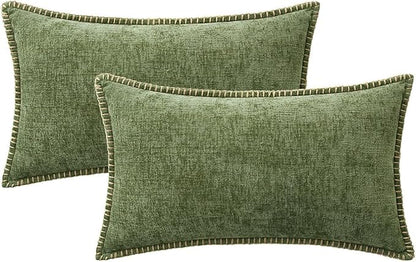MIULEE Decorative Lumbar Throw Pillow Covers 12x20 Inch Sage Green 2 Pack | - Image 8