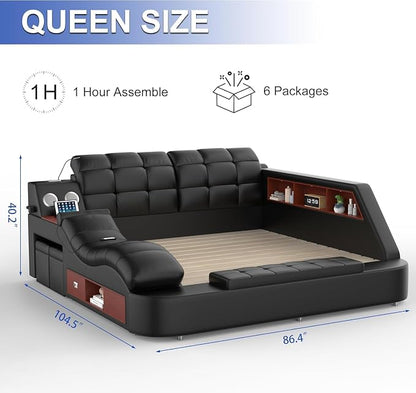 AF ARTISAN FURNITURE Queen Size Smart Multifuncional Bed Frame - Image 2