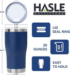 HASLE OUTFITTERS 20 oz Tumbler Bulk, Stainless Steel Tumblers with Lid, Vacuum Insulated Tumbler, Double Wall Powder Coated Cup, coffee mugs, Navy Blue, 12 Pack