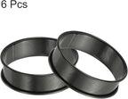 HARFINGTON 6pcs Crumpet Rings 3.15" Nonstick Round Cake Ring Stainless Steel Double Rolled English Pastry Rings for Kitchen Baking Crumpet Dessert, Black