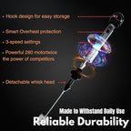 Rechargeable Milk Frother Handheld 3 Speed Coffee Foamer [3 Whisk] Electric Drink Mixer for Latte, Cappuccino, Coffee, Eggs, Hot Chocolate, Mint