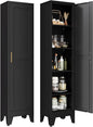 YAUWOH White Narrow Metal Storage Cabinet, Tall Freestanding Cabinet by YAUWOHFactoryOutletsColorfulMetalFurniture