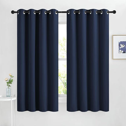 NICETOWN Blackout Navy Curtains 63 inch Length by NICETOWN