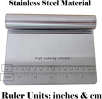5.9" x 4.5" Dough Knife Stainless Steel Scraper, Graduated Dough Cutter, Integrated Handle, Baking Knives, Multi Functional Scraper, Kitchenware