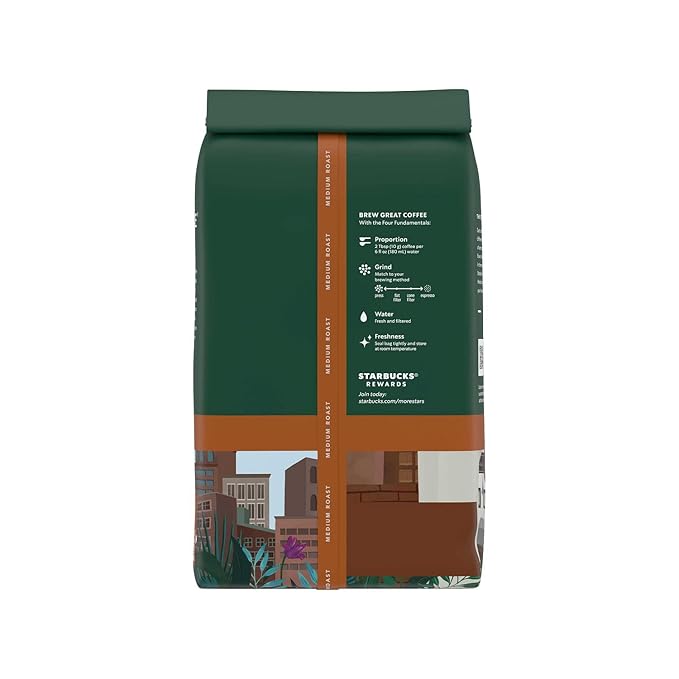 Starbucks Whole Bean Coffee, Medium Roast Coffee, Pike Place Roast, 100% Arabica, 1 bag (28 oz)