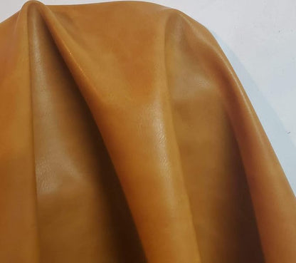 Caramel Light Tan Soft Faux Vegan PU Leather by The Yard Synthetic Pleather 0.9 - Image 3