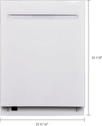Kenmore 24" Built-in Stainless Steel Tub Dishwasher EasyFlex 3rd, SmartWash, UltraWash, TurboDry, MoreSpace Plus Adjustable Rack, Energy Star Certified, White