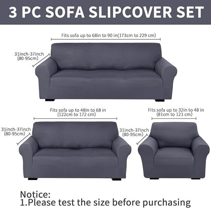 Peryiter 3 Pcs Couch and Loveseat Covers Set Sofa Cover - Image 2