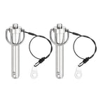 uxcell 2 Pcs Quick Release Pin, 1/2" x 1.77"(Dia. x L) Push-Button Ball Locking Pin 304 Stainless Steel Ring Handle Locking Pin with Wire for Audio Bimini Top Marine, Silver