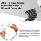 Measuring Cups & Spoons Set of 16, Wildone Stainless Steel Measuring Cups and Measuring Spoons with Black Silicone Handle, Including 8 Nesting Cups, 8 Spoons, for Dry and Liquid Ingredient