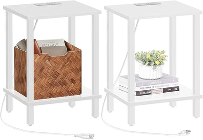TUTOTAK End Table with Charging Station, Small Side Table with Outlets by ChoosetutotakFurnitureBuildYourCozyHome