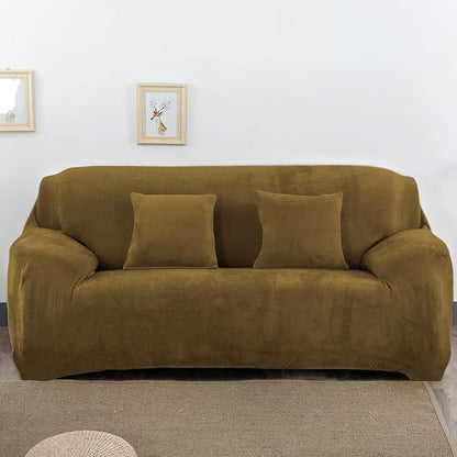 vctops 1-Piece Velvet Plush Stretch Sofa Slipcover by vctops