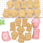 8 Dog Cookie Cutters Set, 3D Puppy Cookie Stamps, Cupcake Pancake Apple Pie Pastry Biscuit Molds, Cookie Baking Molds for Dog Party Decorations (Puppy)