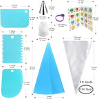 14 Inch Piping Bags and Tips Set - 100Pcs Disposable Pastry Bags with Tips for Cupcakes, Cookies, Frosting & Icing, Cake Decorating Tools with Frosting Nozzles Baking Supplies for Home, Kitchen Use