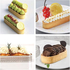 Guowall 6 pack Perforated Oval Tart Rings 304 Stainless Steel Pastry Mould 5 inch Cake Molds for Baking, Nonstick Fruit Tarte Crust Tools (13cm)