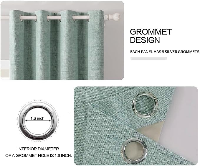 MIULEE 100% Blackout Linen Curtains - Image 4