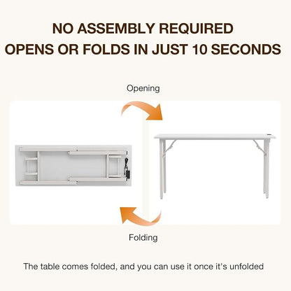 TEMI Long Computer Desk Folding Table - Image 3