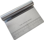 5.9" x 4.5" Dough Knife Stainless Steel Scraper, Graduated Dough Cutter, Integrated Handle, Baking Knives, Multi Functional Scraper, Kitchenware